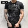 100% cotton men tshirt maker skull strysal rhinestones funny streetwear crew neck short sleeve homme men clothing summer