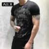100% cotton men tshirt maker skull strysal rhinestones funny streetwear crew neck short sleeve homme men clothing summer - Image 3
