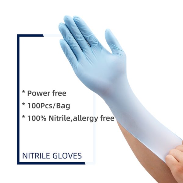 100 pcs disposable nitrile Gloves Xingyu Blue Waterproof Oil-Proof Protective Gloves House Industrial Protective Safety Gloves - Image 2