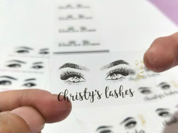 100 pieces, personalized, custom stickers, cosmetic stickers, gift box labels, logos, transparent, eyelash stickers，white paper