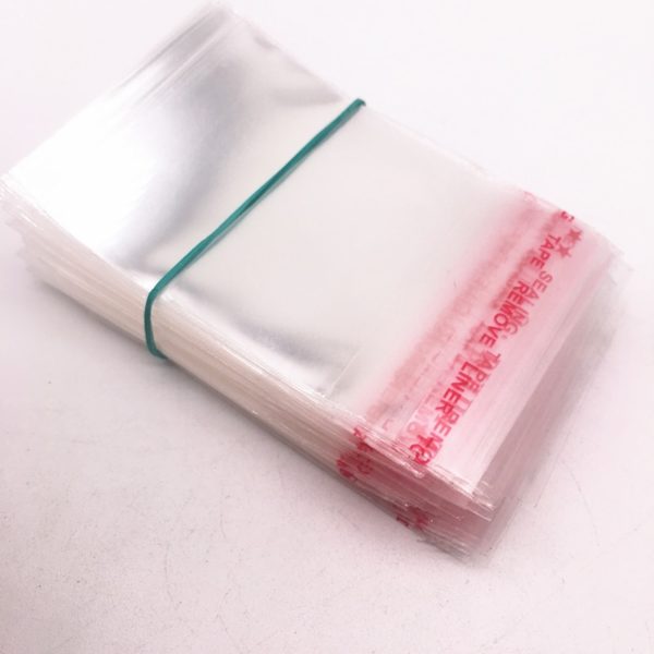 100pcs 4x6cm Resealable Poly Bag Transparent Plastic Bags Self Adhesive Seal Jewellery Making Bag