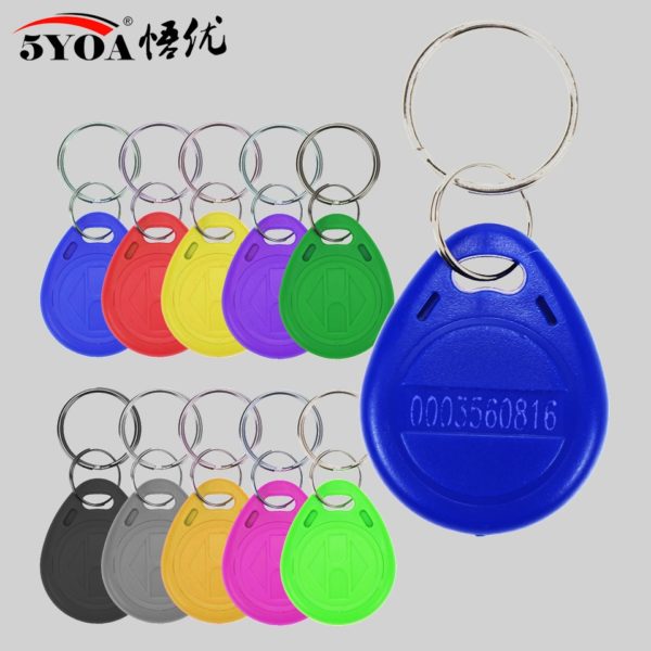 10pcs Read Only RFID 125 khz EM4100 Key Tag Keyfobs Ring Chip Keytab TK4100 Tags 125khz