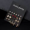 12 Pairs/Set Women's Earrings Pearl Earrings For Women Bohemian Fashion Jewelry 2020 Geometric Crystal Heart Stud Earrings New - Image 2