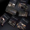 12 Pairs/Set Women's Earrings Pearl Earrings For Women Bohemian Fashion Jewelry 2020 Geometric Crystal Heart Stud Earrings New
