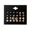 12 Pairs/Set Women's Earrings Set Stud Earrings For Women Bohemian Fashion Jewelry Vintage Geometric Crystal Pearl Earrings 2020 - Image 4