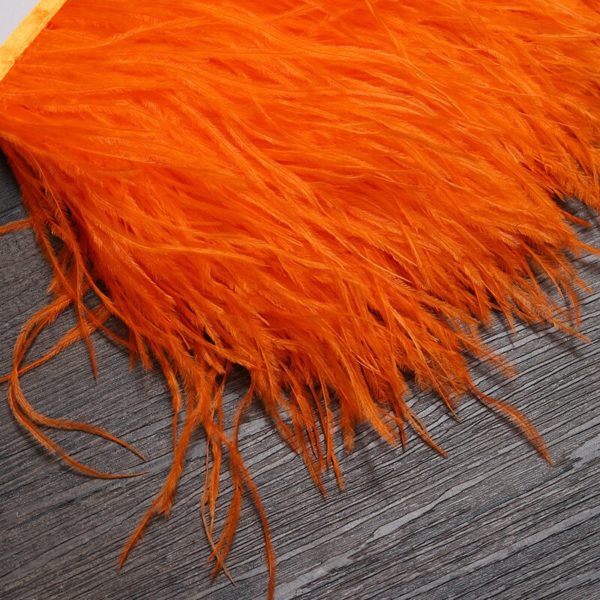 15-20CM 6M Ostrich Feather trim Cloth Belt for bag DIY feather ribbon fringe Wedding dress clothesdecoration - Image 2