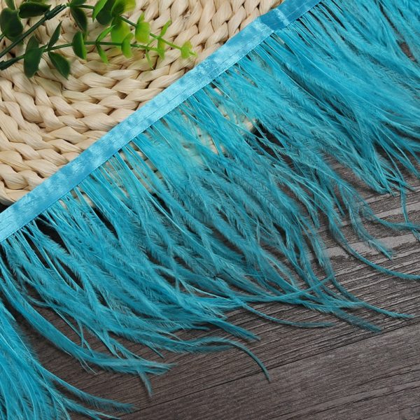 15-20CM 6M Ostrich Feather trim Cloth Belt for bag DIY feather ribbon fringe Wedding dress clothesdecoration - Image 5