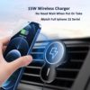 15W Smart Wireless Car Charger High Power Improve 200% Charge Speed Auto Attract By Magnet 360° Fast Charging For Iphone Phone - Image 2