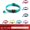 18 Colors Cats Bells Collars Adjustable Nylon Buckles Fashion Reflective Pet Collar Cat Head Pattern Supplies For Accessories