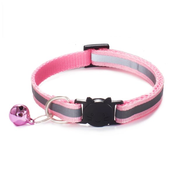 18 Colors Cats Bells Collars Adjustable Nylon Buckles Fashion Reflective Pet Collar Cat Head Pattern Supplies For Accessories - Image 4