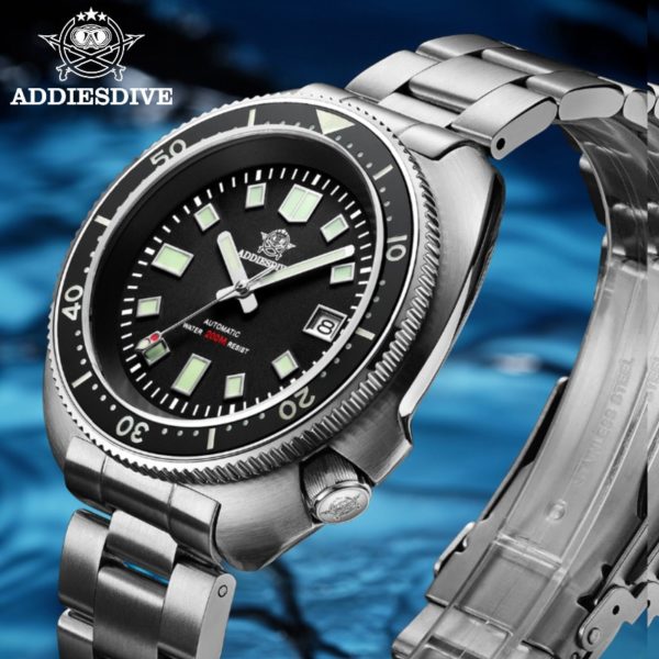 1970 Abalone Dive Watch 200m Sapphire crystal calendar NH35 Automatic Mechanical Steel diving Men's watch