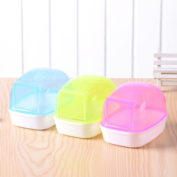 1PCS Pet Hamster Sand Bathroom Rectangle Non-slip Hamster Bath House Sand Bath Clear Container Small Animal Accessories