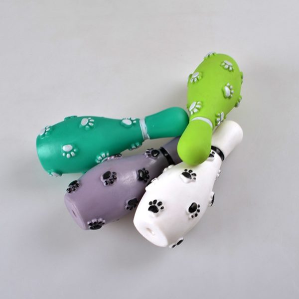 1PCS Random Color Legendog Dog Chew Toy Interactive Funny Bowling Shaped Sound Toy Puppy Squeaky Toy Dog Teething Toy - Image 3