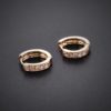 1Pair Stainless Steel Inline Crystal Earrings Hoop Studs Counple Brincos Earrings for Women Men Jewelry - Image 3