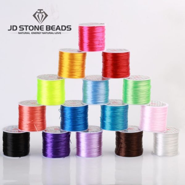 1Roll/60M 0.5mm Elastic Thread Round Crystal Line Nylon Rubber Stretchy Cord For Jewelry Making Beading Bracelet 18colors