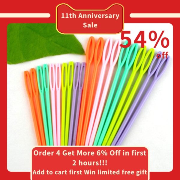 1Set(20PCs/Set) 2 3/4" Multicolor Plastic Sewing Needles For Crafts Clothing Shoes DIY Kniting Needles Cusp Crochet Hooks