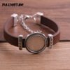 1pcs PU Bracelets Bangles Base Setting Cuff Blank Trays Brazel Fit 18mm Glass Cameo Dome Cabochon DIY Jewelry Findings P6711 - Image 3