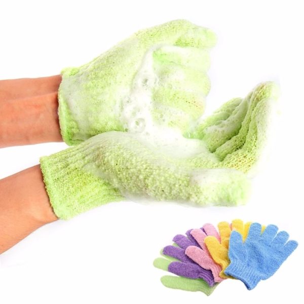 2/5pcPeeling Exfoliating Gloves Shower Body Brush Fingers Bath Towel Peeling Mitt Body Scrub Gloves Bath Sponge Spa Foam Shower - Image 3