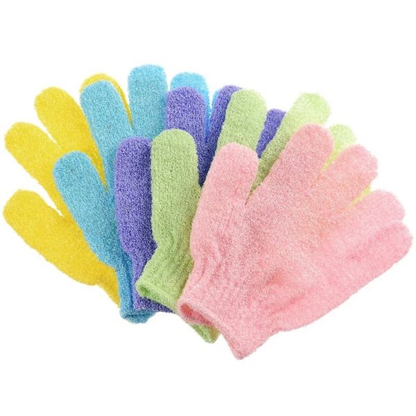 2/5pcPeeling Exfoliating Gloves Shower Body Brush Fingers Bath Towel Peeling Mitt Body Scrub Gloves Bath Sponge Spa Foam Shower