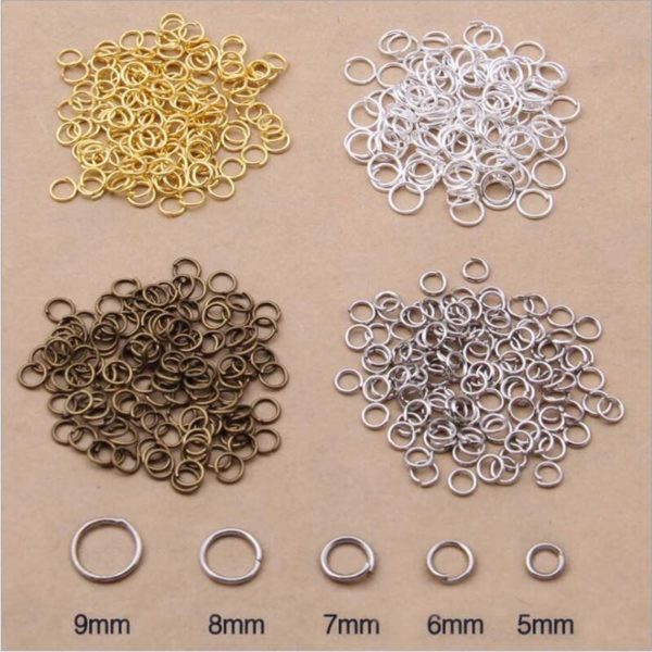 200pcs/Package 5mm/6mm/7mm/8mm/9mm Metal Jump Ring Connection Jewelry Finding Components Parts Connectors For DIY Accessories