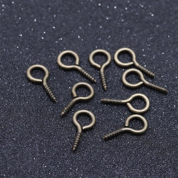 200pcs Small Tiny Mini Eye Pins Eyepins Hooks Eyelets Screw Threaded Gold Clasps Hooks Jewelry Findings For Making DIY - Image 5