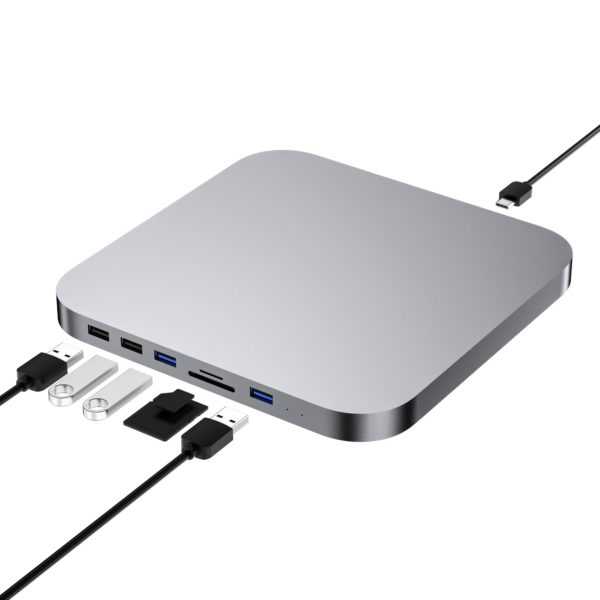 2020 Silver M1 Mac Mini Hub Ssd Adapter Hard Drive Enclosure Docking Station - Image 4