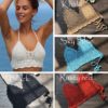 2021 New Triangle Bikini Top Woman Hollow Out Swimsuit Crochet Black Bikini Top Sexy Swimming Bra Large Female Swimwear S M L XL