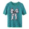 2021 Spring And Summer New Arrival Handmade Sequins Beading Bow Sweater Women Short Sleeve Knitted Pullover Ins Modis Tops - Image 6