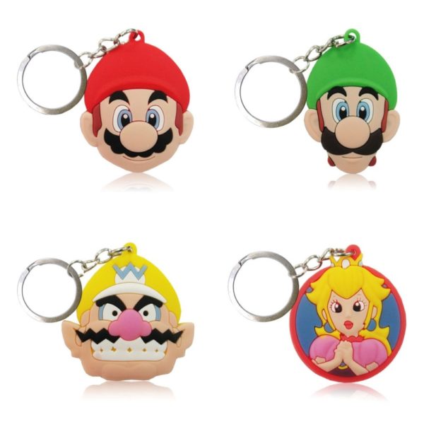 20pcs/lot Cartoon Keychain PVC Keyring Kids Gift Key Chain Key Cover Party Favor Jewelry