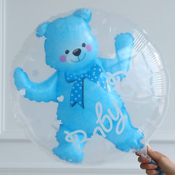 24inch Baby Boy Bear or Girl Blue Pink Bubble Bear Foil Balloons Birthday Baby Shower Decorations Kids Toys Ball in Ball - Image 3