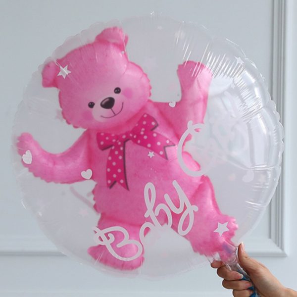 24inch Baby Boy Bear or Girl Blue Pink Bubble Bear Foil Balloons Birthday Baby Shower Decorations Kids Toys Ball in Ball - Image 4