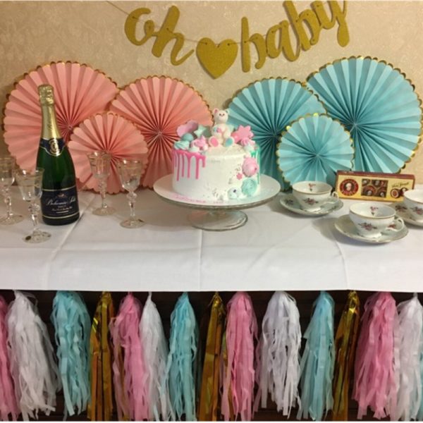 25colors 5pcs/bag 14inch Tissue Paper/Foil Tassel DIY Set Garland Ribbon Balloons Baby Shower Birthdays Party Wedding Decoration - Image 2