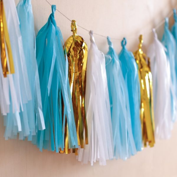 25colors 5pcs/bag 14inch Tissue Paper/Foil Tassel DIY Set Garland Ribbon Balloons Baby Shower Birthdays Party Wedding Decoration - Image 3