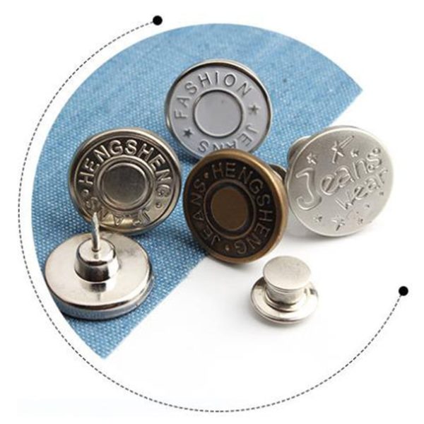 2PCs Snap Fastener Metal Buttons For Clothing Jeans Perfect Fit Adjust Self Increase Reduce Waist Free Nail Twist Sewing Buttons - Image 4