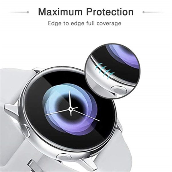 2pcs Ultra-thin Protective Film for Samsung Galaxy Watch Active 2 40mm 44mm Anti-Bubble Soft 3D Edge Screen Protector Cover - Image 4