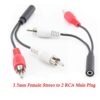 3.5mm RCA Female connector jack Stereo Cable Y plug to 2 RCA Male Adapter 3.5 Audio aux Socket connector to Headphone music wire - Image 3