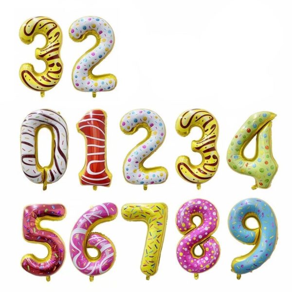 32Inch Donut Digital Foil Balloon Fruit Ice Cream Helium Balloon Birthday Party Decoration Kids Toy Sweet Digital Balloon Showe - Image 4