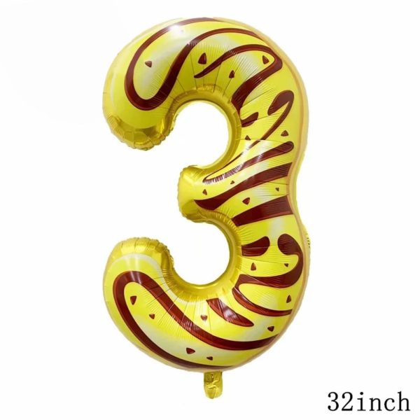 32Inch Donut Digital Foil Balloon Fruit Ice Cream Helium Balloon Birthday Party Decoration Kids Toy Sweet Digital Balloon Showe - Image 5