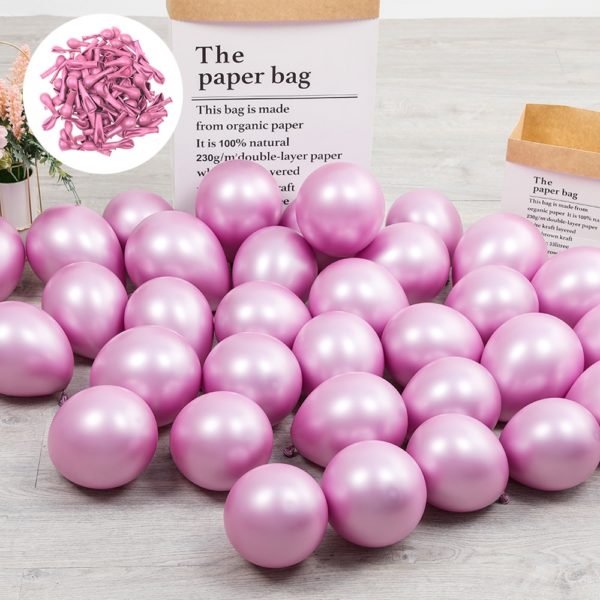 40pcs/Set 5Inch Chorme Rose Gold Mix Color New Glossy Metallic Latex Balloons Thick Pink Green Inflatable Air Globos Baby Shower - Image 3