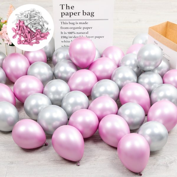 40pcs/Set 5Inch Chorme Rose Gold Mix Color New Glossy Metallic Latex Balloons Thick Pink Green Inflatable Air Globos Baby Shower - Image 4