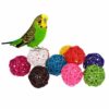 5/10pcs Colorful Rattan Balls Parrot Toys Bird Interactive Bite Chew Toys for Parakeet Budgie Cage Accessories Bird Playing Toys
