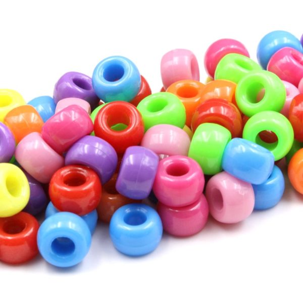 500pcs Acrylic solid color round beads plastic solid color beads DIY Accessories clothing loose beads large hole round beads - Image 2