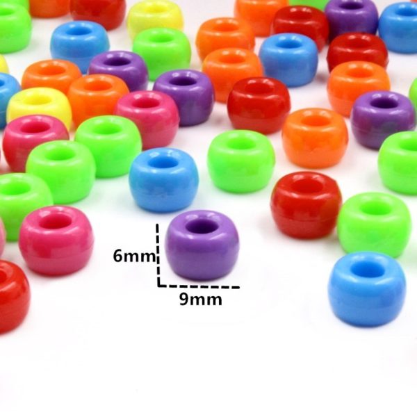 500pcs Acrylic solid color round beads plastic solid color beads DIY Accessories clothing loose beads large hole round beads - Image 3