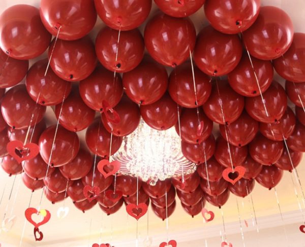 50pcs ruby red latex balloons love heart Inflatable air helium balloon valentine's day marriage wedding party decor supplies - Image 2