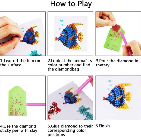 5D Diamond Painting Stickers Self-Adhesive Diamond Painting by Number Kits Animal Rhinestone Sticker for DIY Crafts Decoration - Image 6