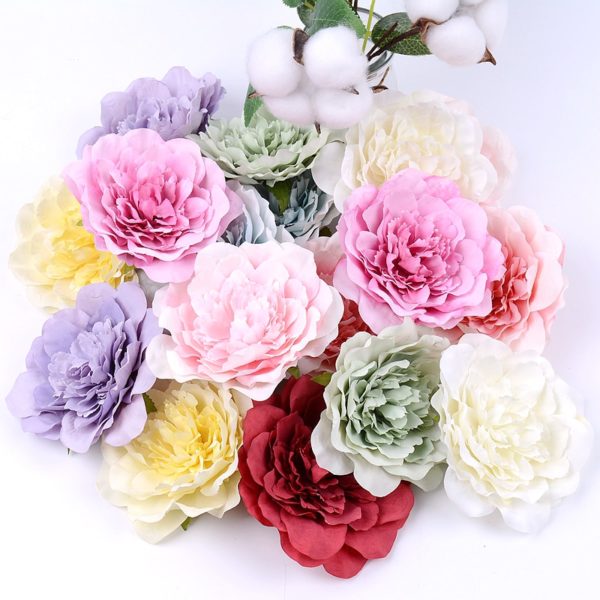 5pcs 10CM Large Artificial Peony Flower High Quality Silk Rose For Wedding Party Home Decoration DIY Wreath Gift Clip Art Flower - Image 2