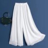 AECU Women Pant Wide Leg Solid Color Culottes Pant Female High Waist Thin Chiffon Plus Size Casual Ladies Culottes Trousers - Image 2