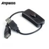 ANPWOO 28cm USB Cable with Switch ON/OFF Cable Extension Toggle for USB Lamp USB Fan Power Supply Line Durable HOT SALE Adapter
