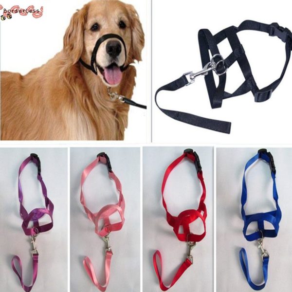 Adjustable Dog Muzzle Leader Belt Dogs Head Collar Training Leash Leader Dog Head Collar No Pull Bite Straps Dog Muzzle Supplies - Image 2