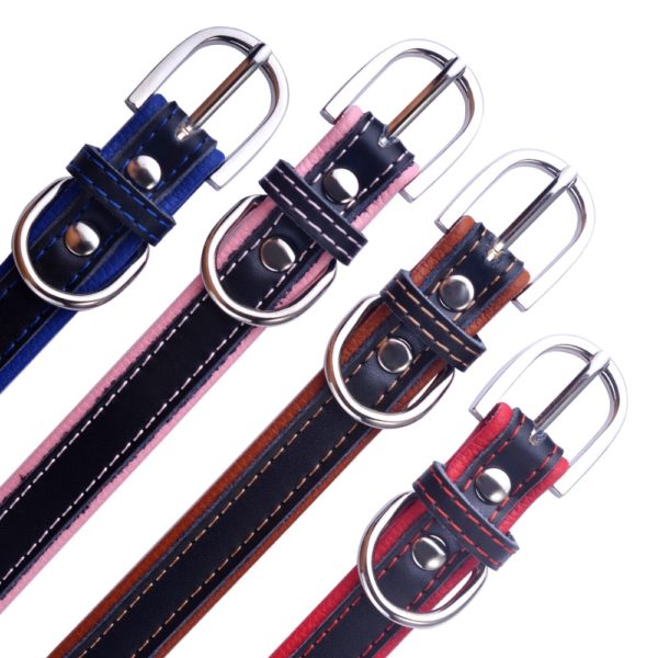 AiruiDog Adjustable Personalized Dog Collar Leather Puppy ID Name Custom Engraved XS-L - Image 5